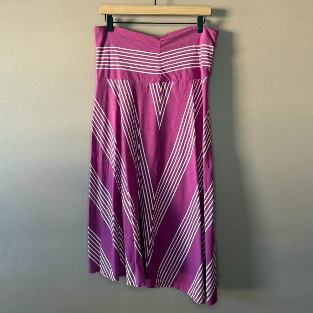 Women's M Patagonia Kamala Convertible Dress/Skirt Purple & White Chevron - Picture 3 of 11
